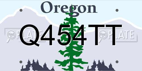 Q454TT Oregon License Plate