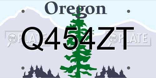 Q454ZT Oregon License Plate