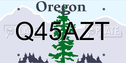 Q45AZT Oregon License Plate