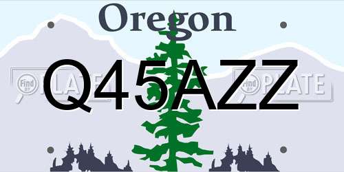 Q45AZZ Oregon License Plate