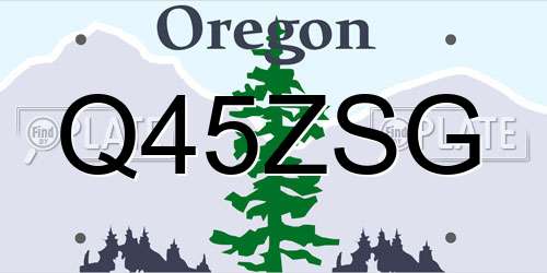 Q45ZSG Oregon License Plate