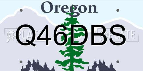 Q46DBS Oregon License Plate