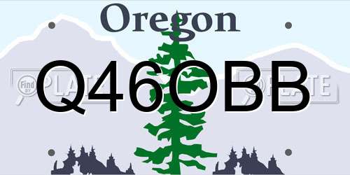Q46OBB Oregon License Plate