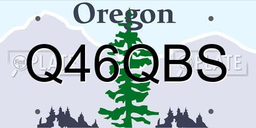 Q46QBS Oregon License Plate