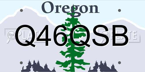 Q46QSB Oregon License Plate