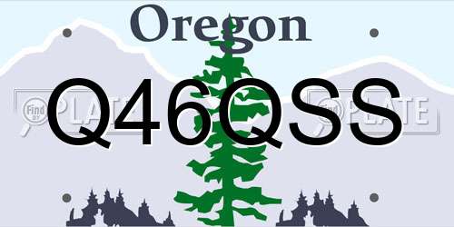 Q46QSS Oregon License Plate