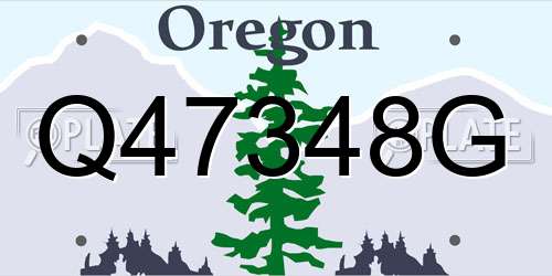Q47348G Oregon License Plate