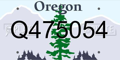 Q475054 Oregon License Plate