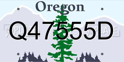 Q47555D Oregon License Plate