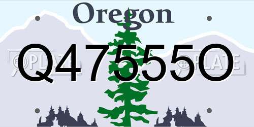 Q47555O Oregon License Plate