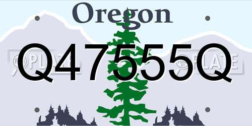 Q47555Q Oregon License Plate