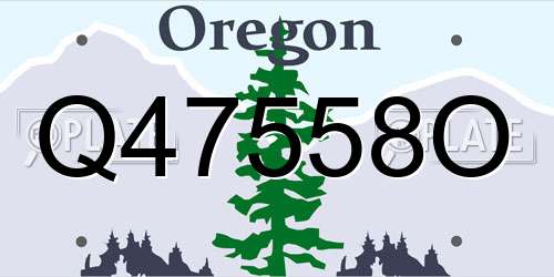 Q47558O Oregon License Plate