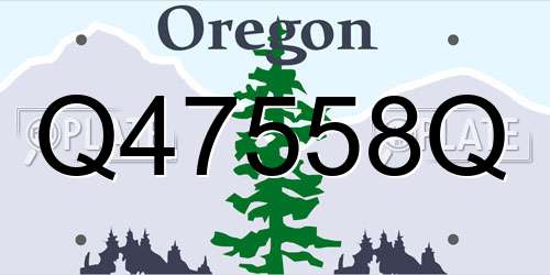 Q47558Q Oregon License Plate