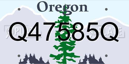 Q47585Q Oregon License Plate