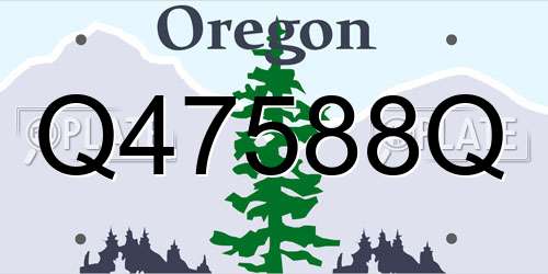 Q47588Q Oregon License Plate