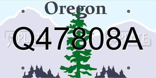 Q47808A Oregon License Plate