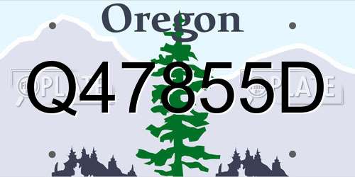 Q47855D Oregon License Plate