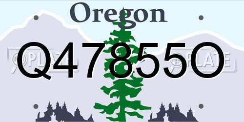 Q47855O Oregon License Plate