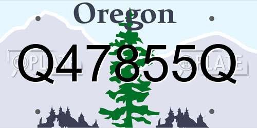 Q47855Q Oregon License Plate