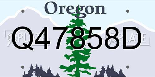 Q47858D Oregon License Plate
