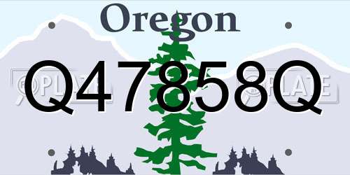 Q47858Q Oregon License Plate