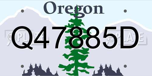 Q47885D Oregon License Plate