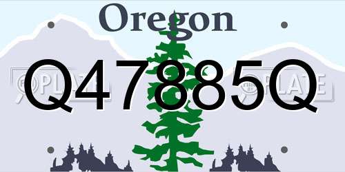 Q47885Q Oregon License Plate