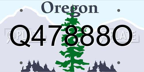 Q47888O Oregon License Plate