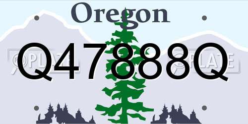 Q47888Q Oregon License Plate