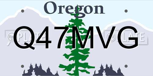 Q47MVG Oregon License Plate