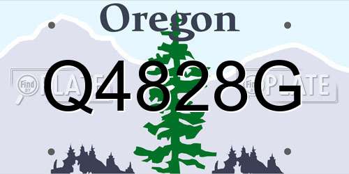 Q4828G Oregon License Plate