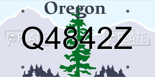 Q4842Z Oregon License Plate