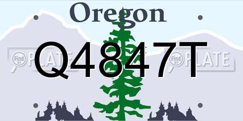 Q4847T Oregon License Plate