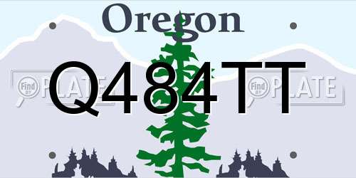 Q484TT Oregon License Plate