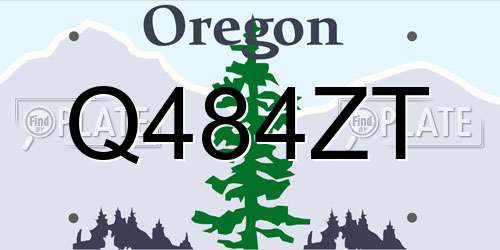 Q484ZT Oregon License Plate