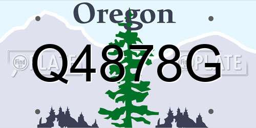 Q4878G Oregon License Plate