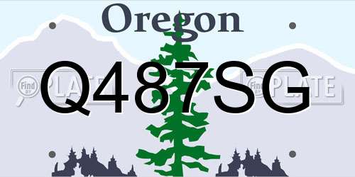 Q487SG Oregon License Plate