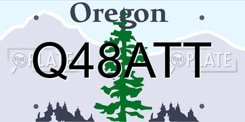 Q48ATT Oregon License Plate