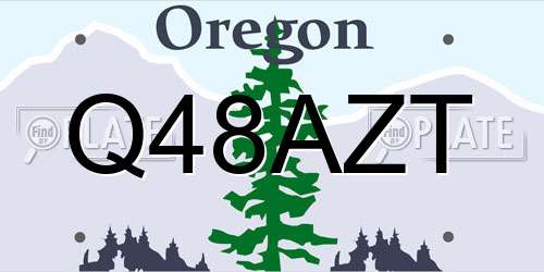 Q48AZT Oregon License Plate