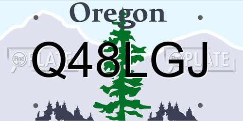 Q48LGJ Oregon License Plate