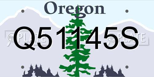 Q51145S Oregon License Plate