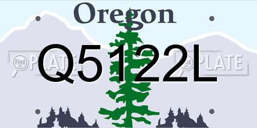 Q5122L Oregon License Plate