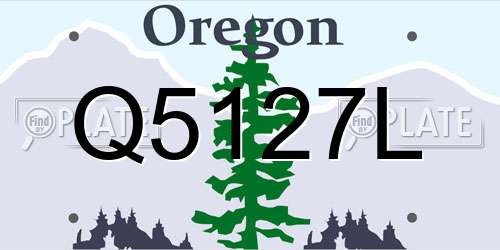 Q5127L Oregon License Plate