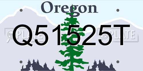 Q51525T Oregon License Plate