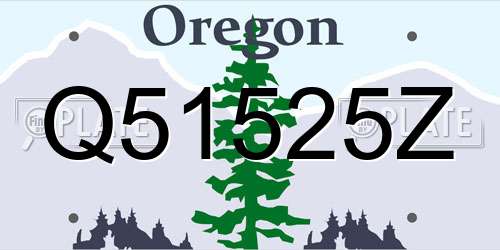Q51525Z Oregon License Plate