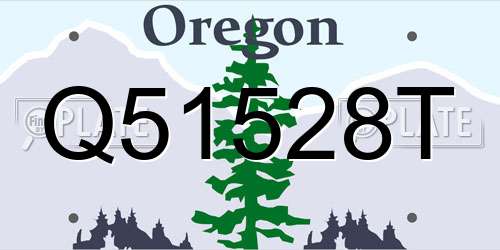 Q51528T Oregon License Plate