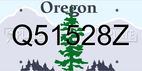 Q51528Z Oregon License Plate