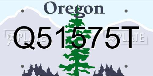 Q51575T Oregon License Plate
