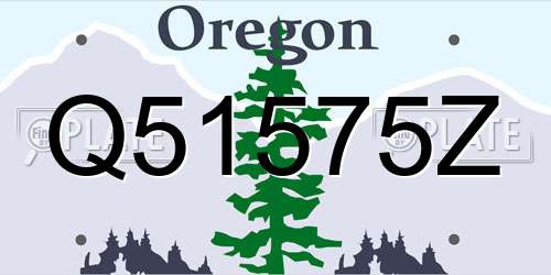 Q51575Z Oregon License Plate