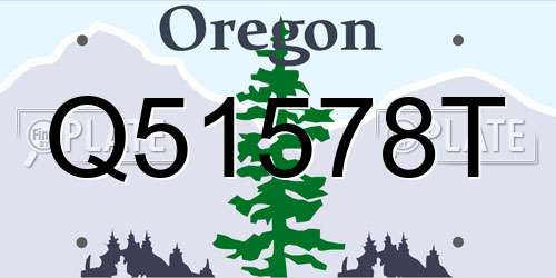 Q51578T Oregon License Plate